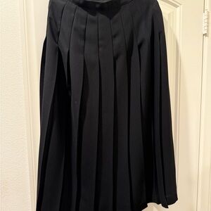 Worthington Black A-Line Knee-Length Pleated Skirt